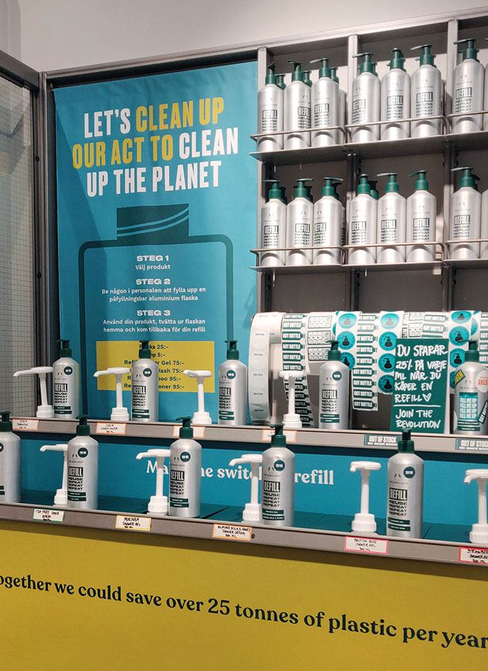 The Body Shop In Stockholm Has This Now. Refillable Shampoos And Other Products