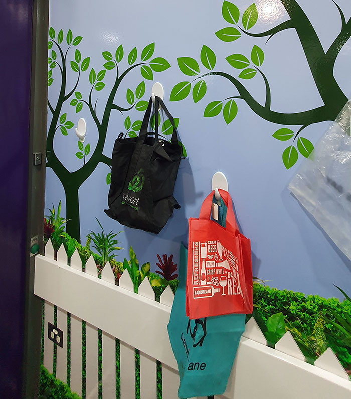 Recently, My Local Supermarket Added This "Bag Wall" Near The Main Entrance. This Is For People Who Forgot Their Shopping Bag