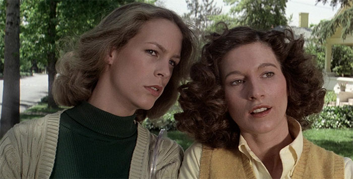 Womens watching from movie Halloween