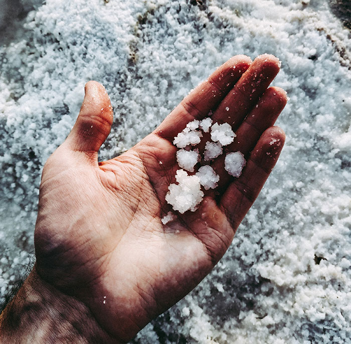 Person holding salt