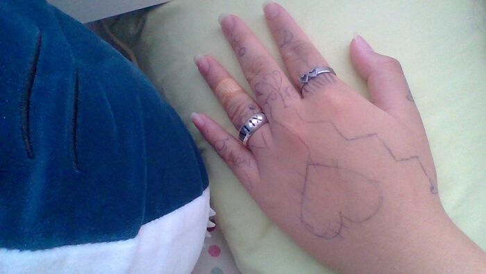 I Covered The Heart I Cut Myself Lol