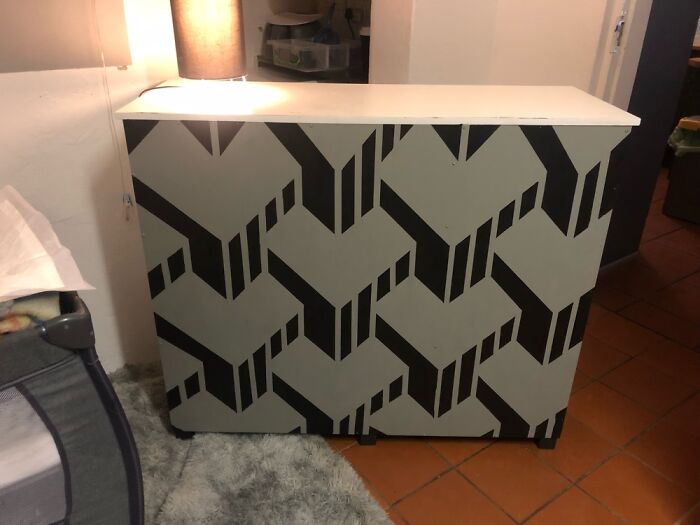 I Painted The Back Of A Chest Of Drawers, So Now You Don’t See The Horrible Looking Plywood