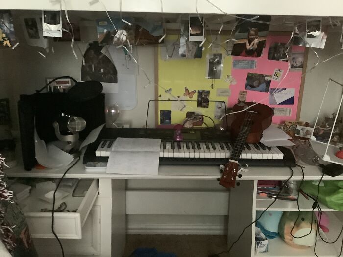 My Desk During The Process Of Recording A Cover Lol