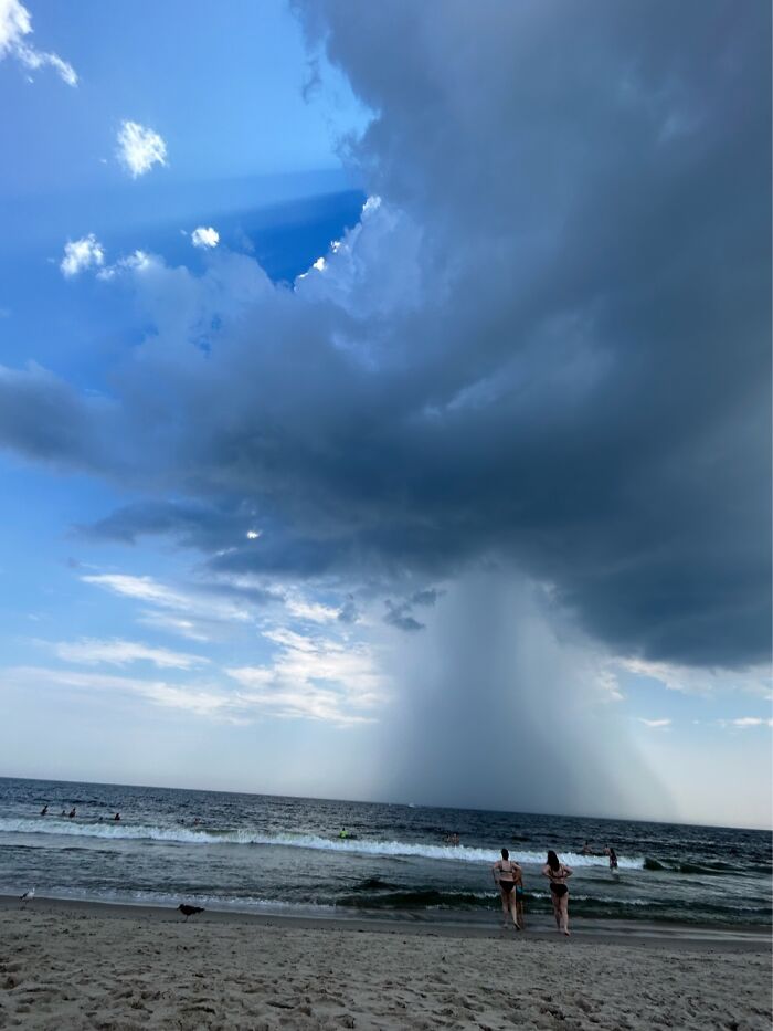 Storm Out In The Deep Ocean. Clouds Turned Very Dark And Then It Was Torrential 10min Later