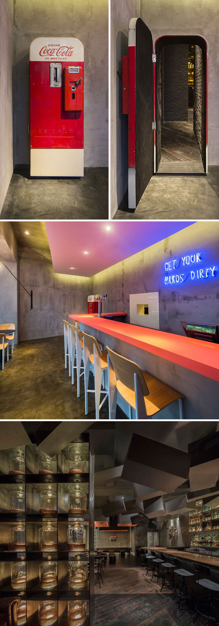A Bar Hidden Behind An Old Coca-Cola Machine In Shanghai, China