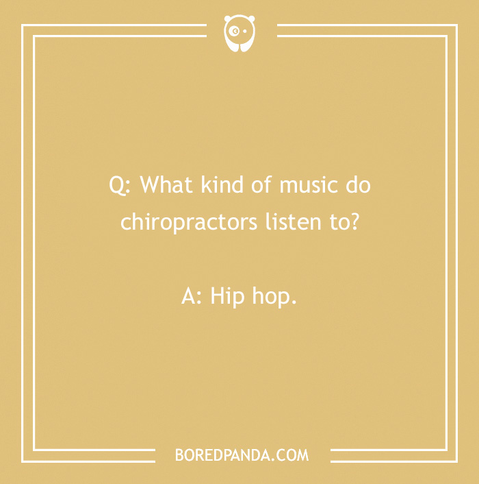A Laffy Taffy joke asks what music chiropractors listen to; the answer is "Hip hop."