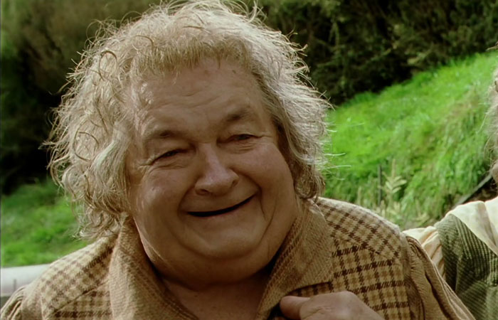 Hamfast Gamgee smiling