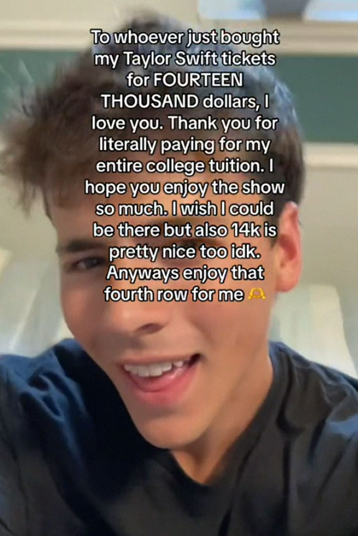People Applaud Man For Paying His College Tuition After Selling Taylor Swift Tickets For $14K