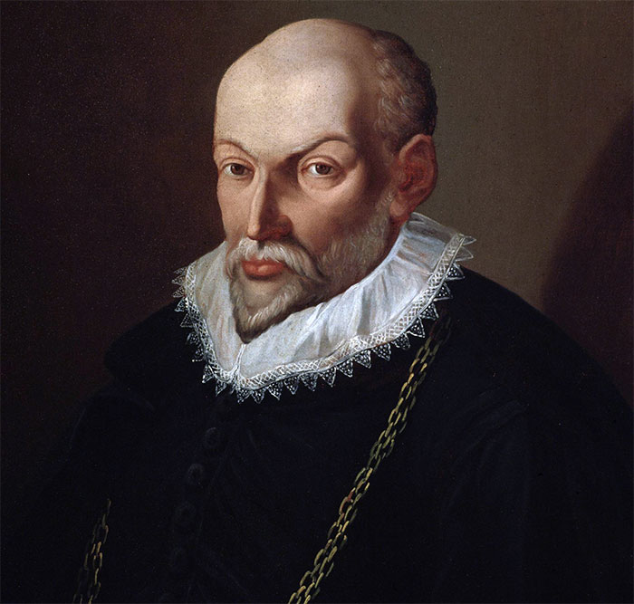 Color portrait of Orlande de Lassus, a notable figure related to amazing and bizarre music facts history.