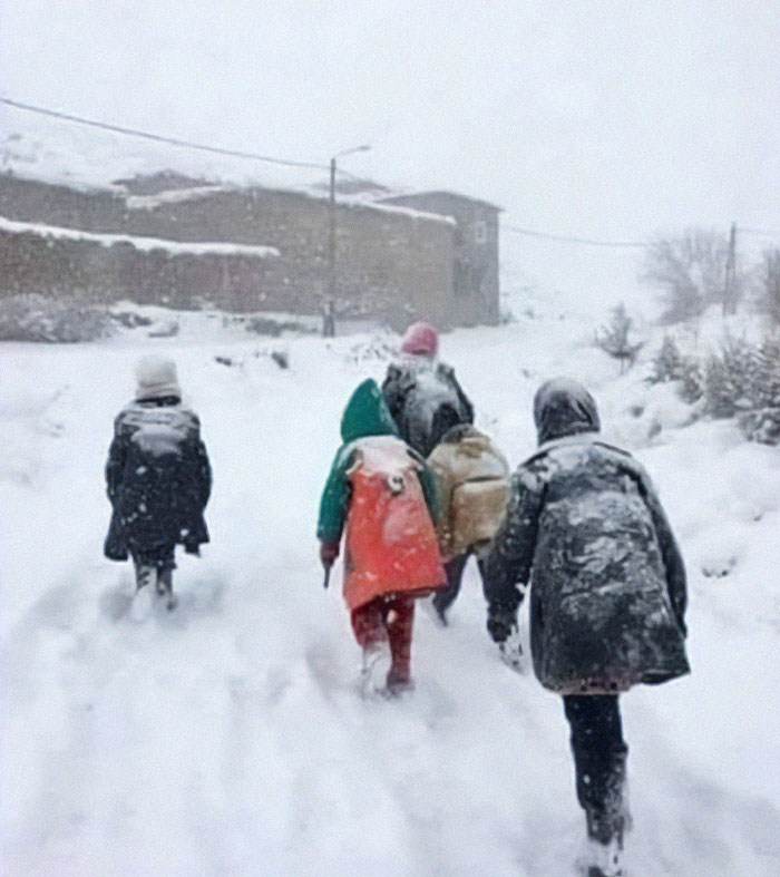 Remember Walking To School In The Winter When We Were Kids? Our Parents Never Drove Us - Ever