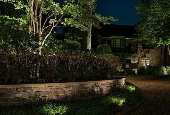 Solar grounds lights on pathway Solar grounds lights on pathway