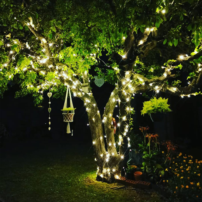 Tree with fairy lights and decorations Tree with fairy lights and decorations
