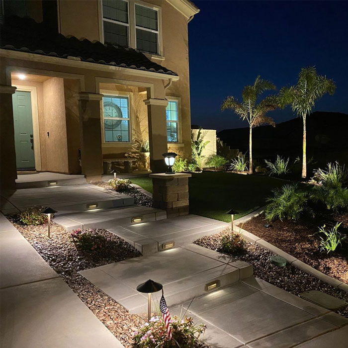 House backyard stone stairs light up steps House backyard stone stairs light up steps