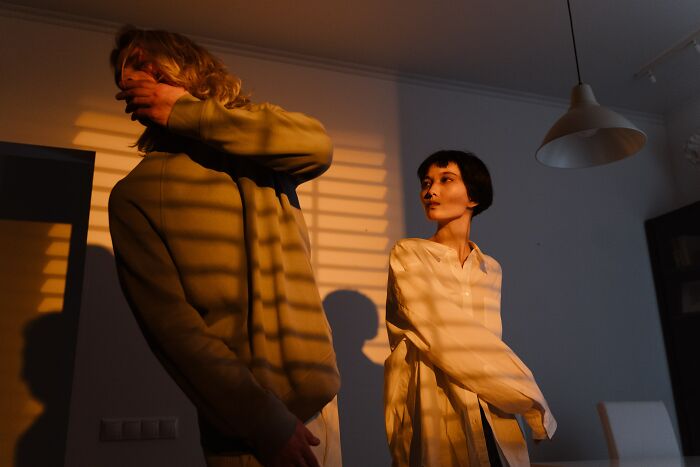 Woman Slapping A Man At Night 