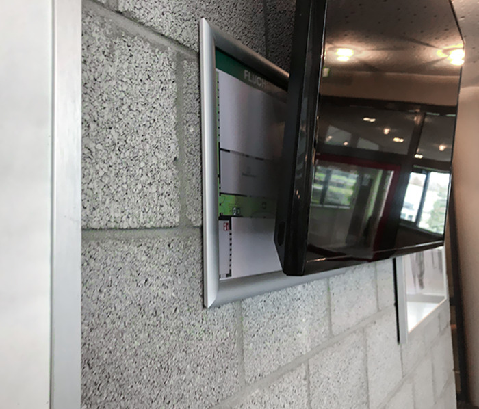 This TV In Front Of The Evacuation Plan