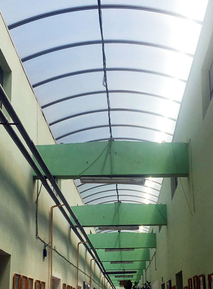 The Main Hallway's Roof In Our School Is Made Out Of Plexi-Glass So It's Like We Are In A Sauna. We Can't Stay In Classrooms During Breaks, So We Have To Burn Here