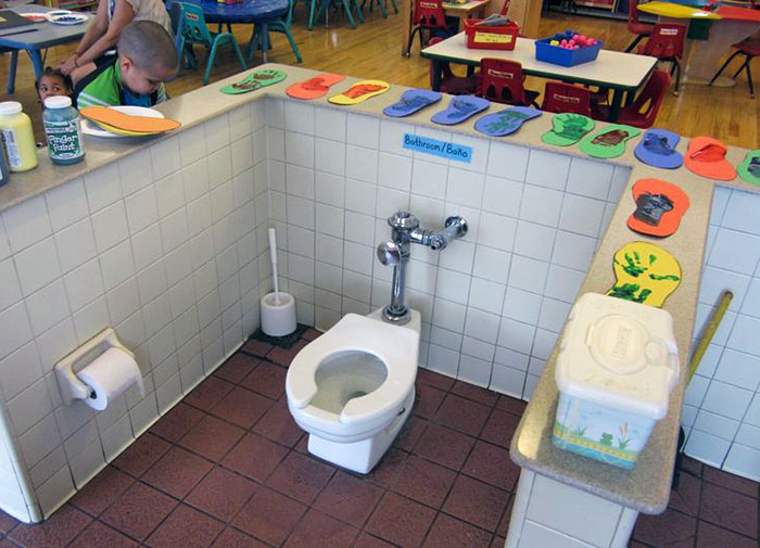 All Toilets Must Be Centered In The Middle Of The Classroom So Kids Eating Their Snacks Three Feet Away Can Bare Witness To Their Classmates Defecating
