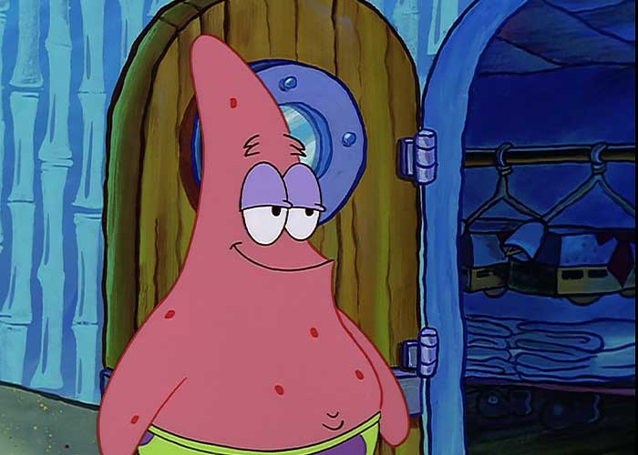 Patrick Star looking chill and relaxed, one of the iconic SpongeBob quotes characters in the animated series.