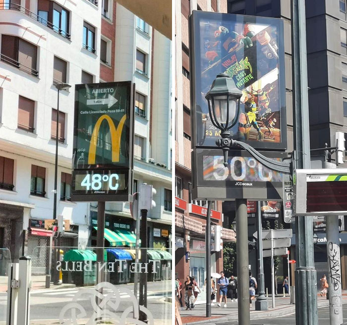 Central Bilbao, Northern Spain, This Afternoon. It Got Even Higher! I Have Never Seen A 50 Before