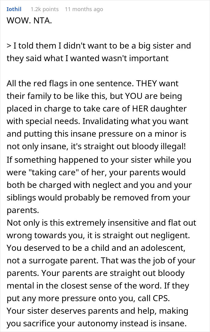 “What I Wanted Wasn’t Important”: Teen Resents Babysitting Her Special Needs Stepsister, Loses It “What I Wanted Wasn’t Important”: Teen Resents Babysitting Her Special Needs Stepsister, Loses It