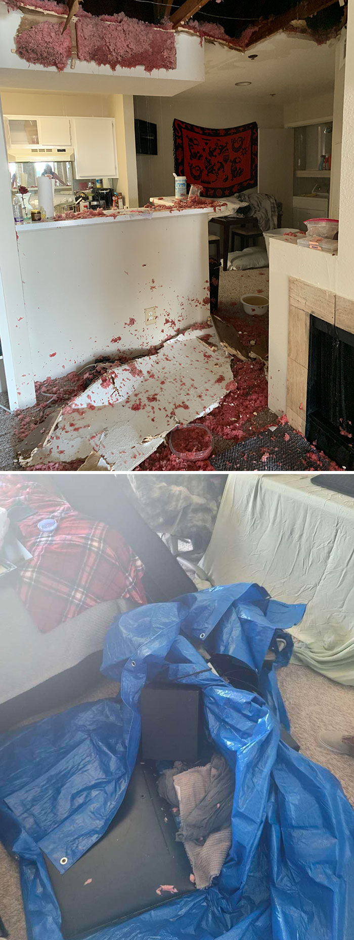 Moved Into This Apartment With My Girlfriend Less Than A Month Ago. Last Night, The Sky Started Falling