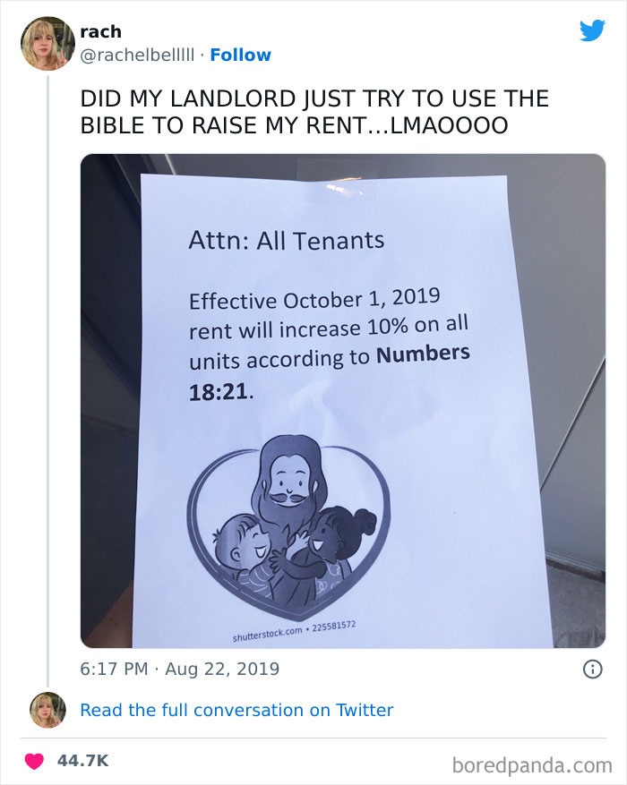 This Landlord Tried Using The Bible To Raise The Wrong Person's Rent