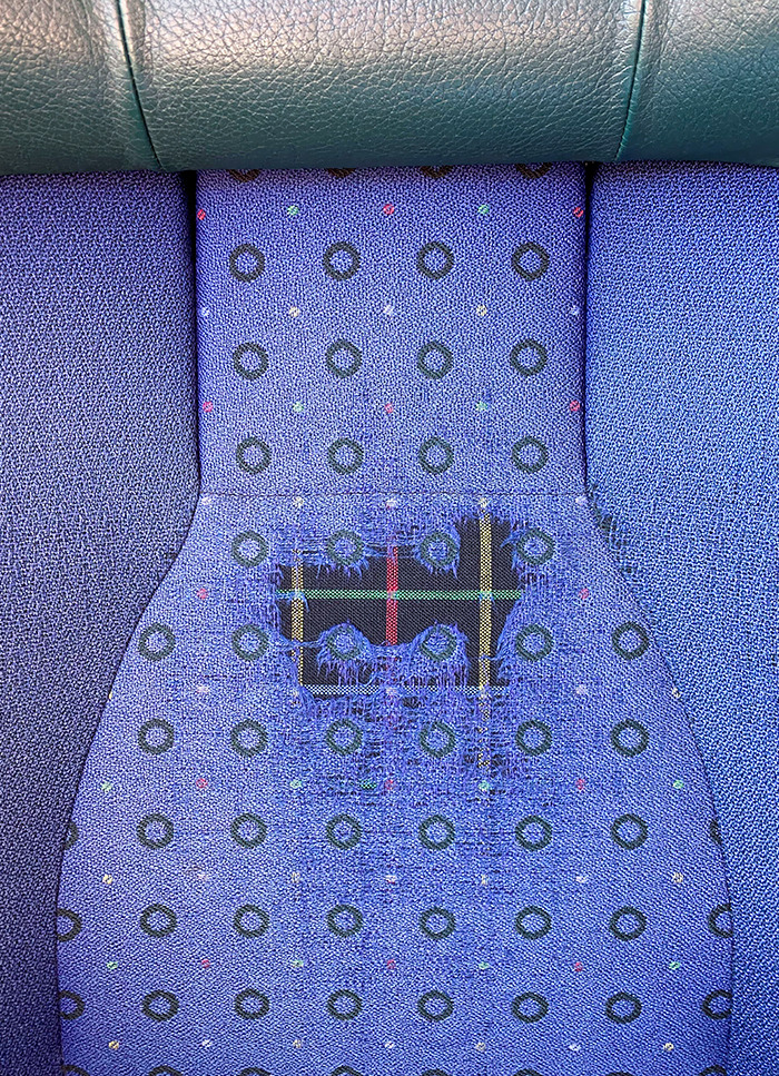 The Way This Worn Seat Reveals How The Colored Dot Pattern Is Created