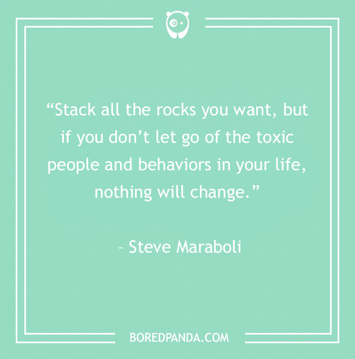Quote on letting go of toxic people by Steve Maraboli, set on a mint green background.