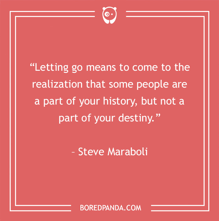 Inspirational quote about letting go of toxic people by Steve Maraboli, on a pink background.