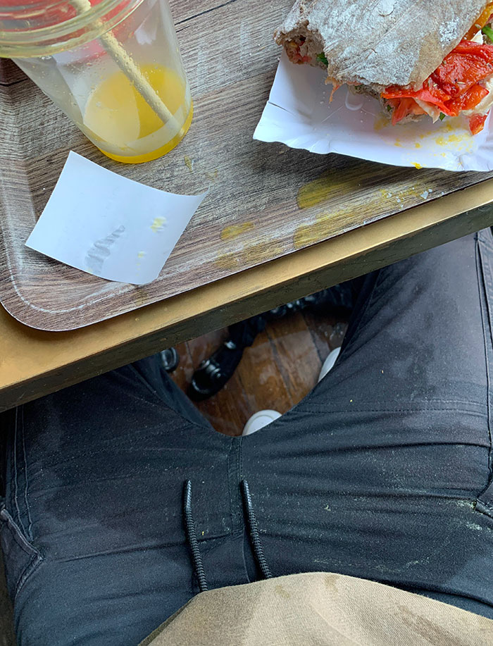 I Just Spilled A Full Cup Of Orange Juice All Over Myself On The Last Day Of Vacation. I Didn't Bring An Extra Pair Of Pants