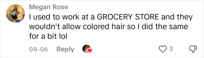 Woman Finds A Hilarious Way To Show Company Their Rule Against Colored Hair Is Ridiculous Woman Finds A Hilarious Way To Show Company Their Rule Against Colored Hair Is Ridiculous
