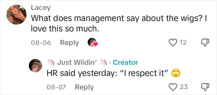 Woman Finds A Hilarious Way To Show Company Their Rule Against Colored Hair Is Ridiculous Woman Finds A Hilarious Way To Show Company Their Rule Against Colored Hair Is Ridiculous