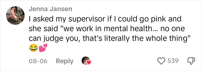 Woman Finds A Hilarious Way To Show Company Their Rule Against Colored Hair Is Ridiculous Woman Finds A Hilarious Way To Show Company Their Rule Against Colored Hair Is Ridiculous