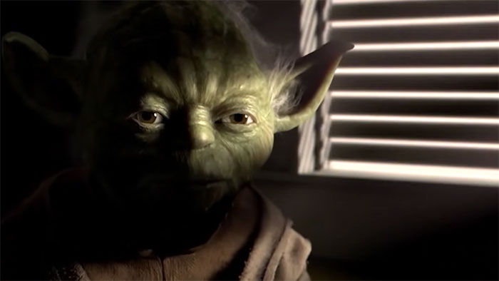 Yoda watching straight