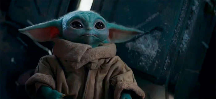 Baby Yoda watching straight