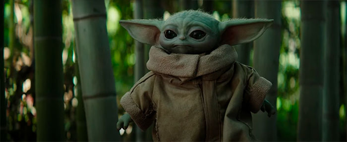 Babby Yoda standing