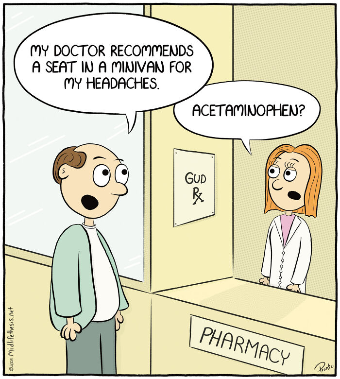 25 Single Panel Cartoons From The "Midlife Thesis" Comic Strip Series