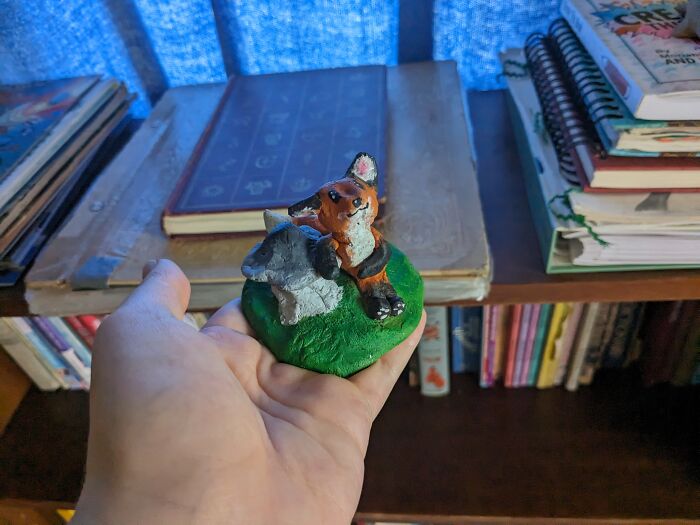 A Little Clay Fox I Made! (I Picked Him Up To Improve The Lighting.)