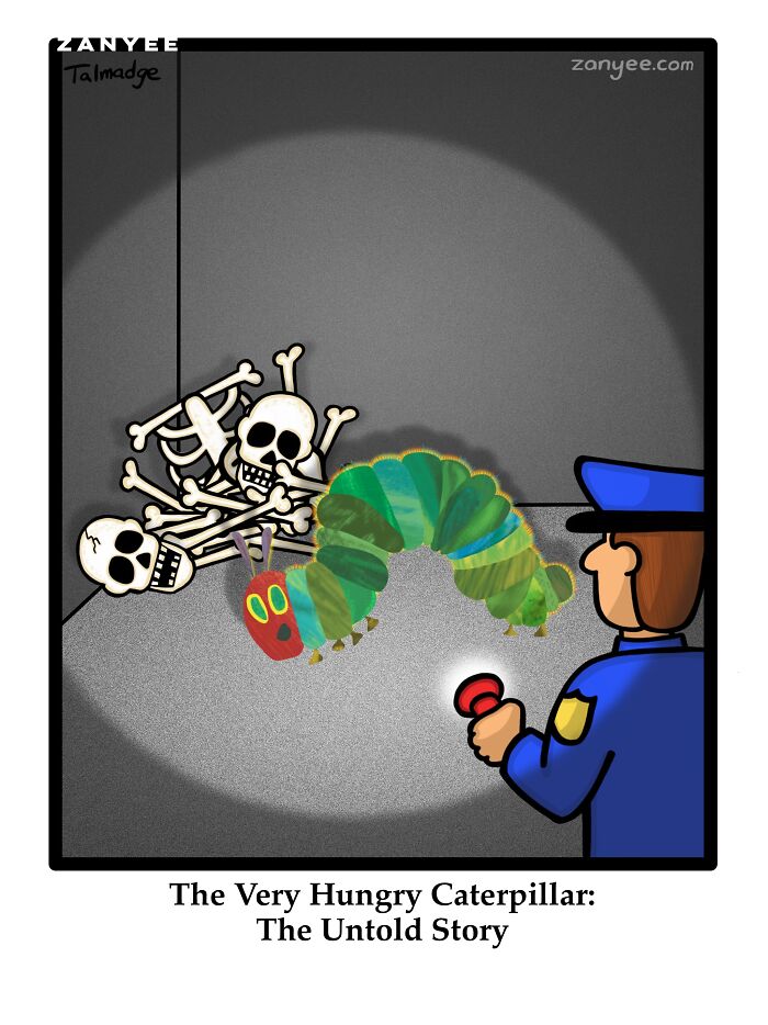 Caterpilar around the human remains