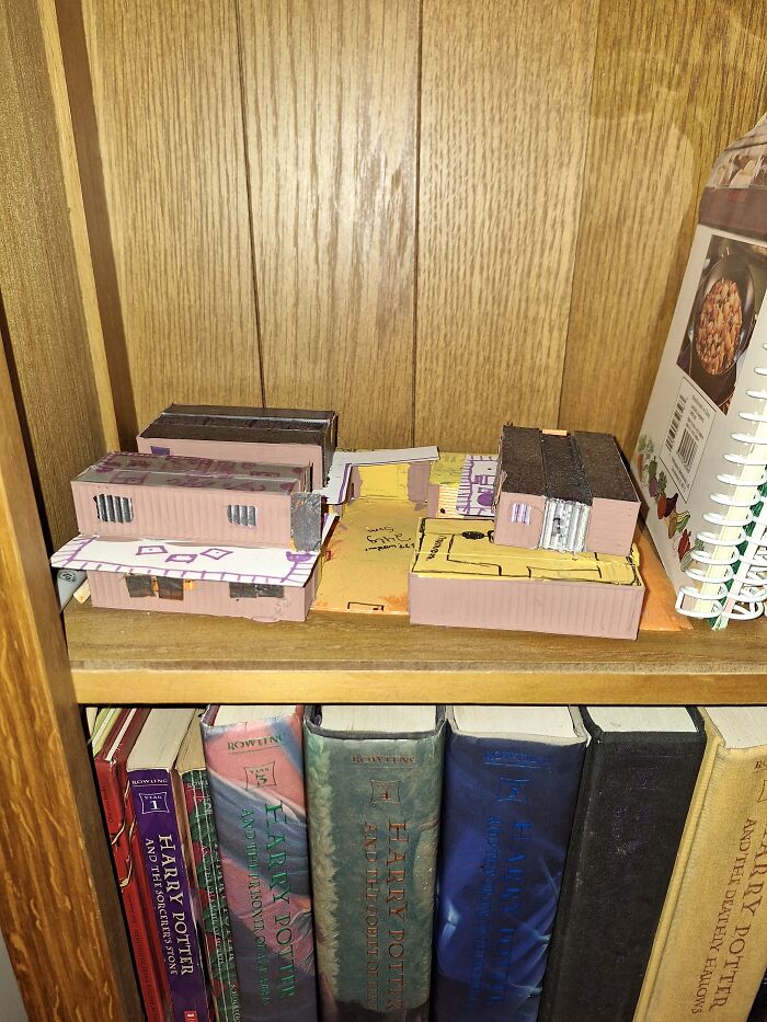 My Dream Home Model. I've Always Wanted A Container Home. My Husband 3D Printed The Containers. I Arranged, Glued, And Painted Them. I Keep It Here So I Know What I Am Working Towards