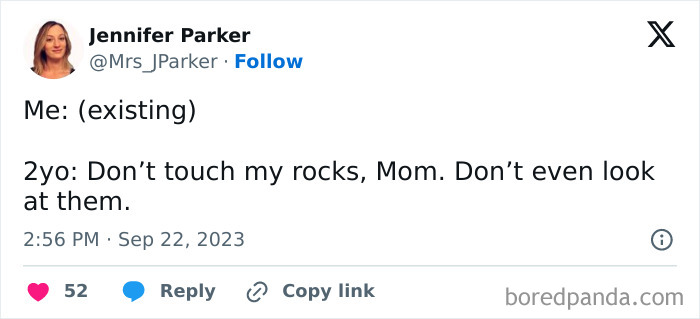 Tweet from a parent sharing a funny post about their 2-year-old humor, part of funny posts from parents series.