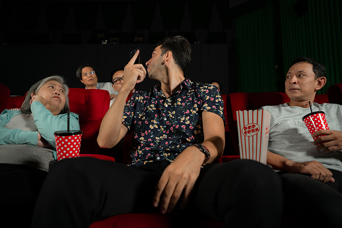 Baby Keeps Crying At The Movie Theater, Frustrated Guy Loses It And Yells At The Mom