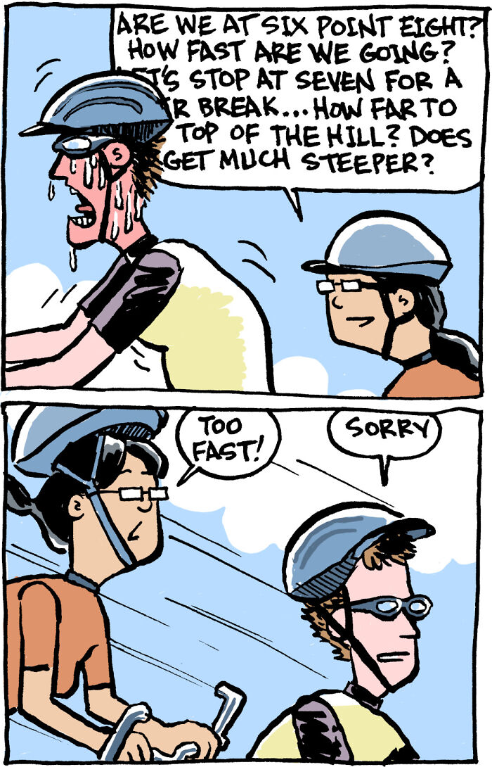 Uphill And Downhill On A Tandem