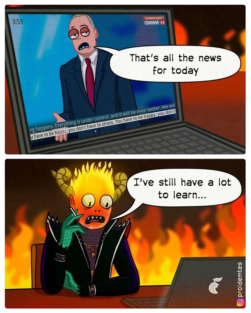 Devil is watching the news