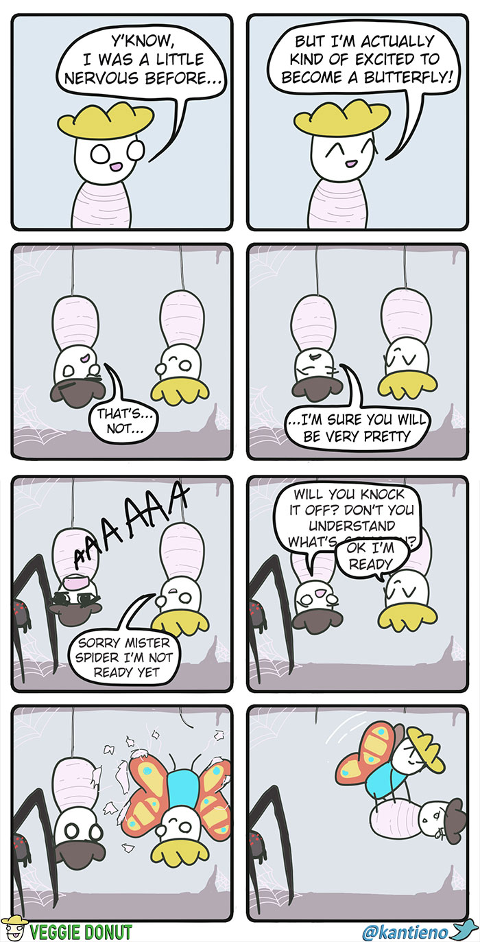 Comics About A Pair Of Friends Caught By A Spider veggiedonut