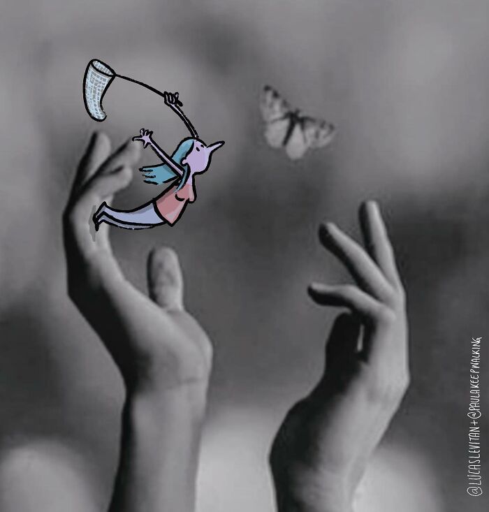 This Artist Continues To Combine His Cartoons With Someone's Snapshot (New Pics)