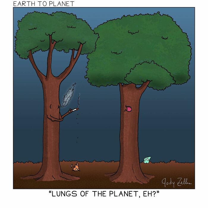 A comic about smoking trees