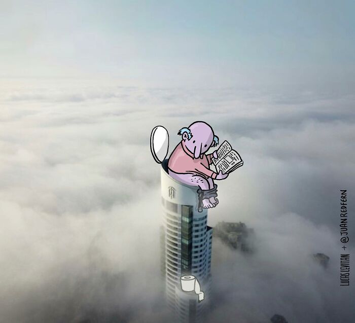 This Artist Continues To Combine His Cartoons With Someone's Snapshot (New Pics)