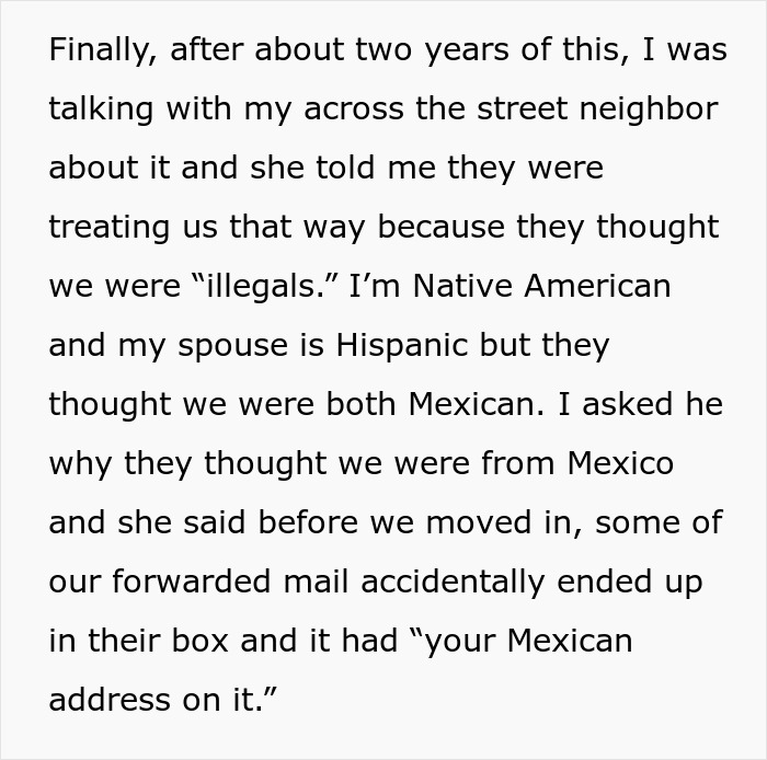 Couple Assumes New Neighbors Are Mexican, Makes Their Lives Hell Until The Day They Lose Patience