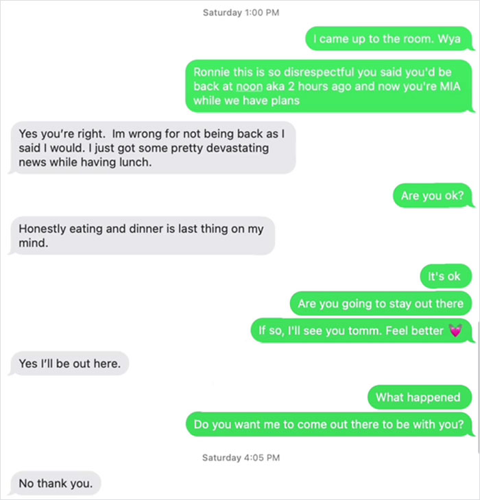 Date Ghosts Woman Half-Way Through Their Vacation, So The Internet Helps Her Figure Out Why